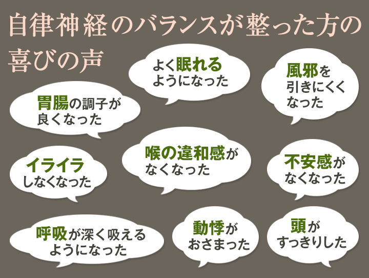 自律神経のバランスが整った方の喜びの声