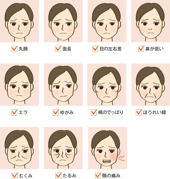 顔のお悩みのイラスト