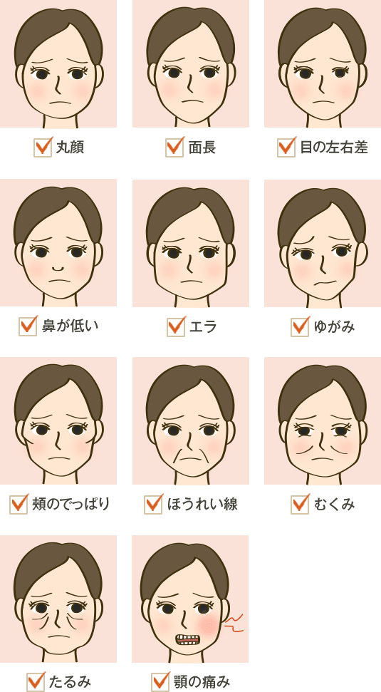 顔のお悩みのイラスト